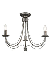 Franklite, Philly 3lt Fitting. black / Brushed silver